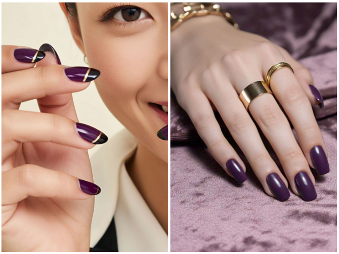 dark purple nails