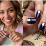 dreamy blue short nails