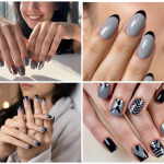 grey & black nail designs