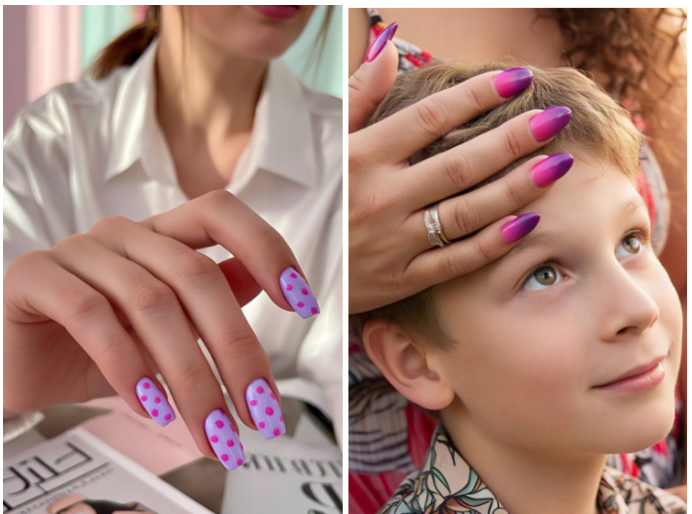 pink & purple nails