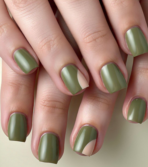 Green and Gold Nail Designs