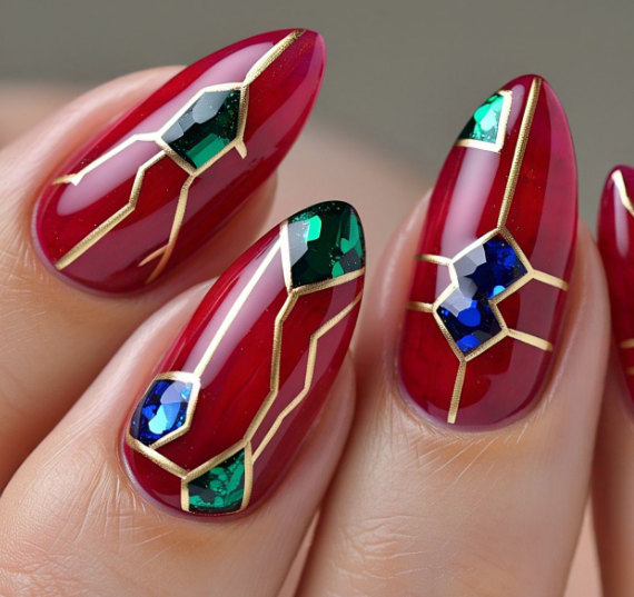 Red Almond Nail 
