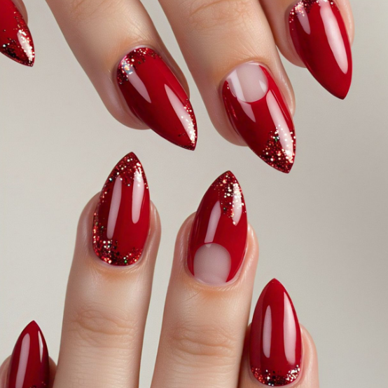 Red Almond Nails 
