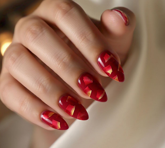 Red Almond Nails 