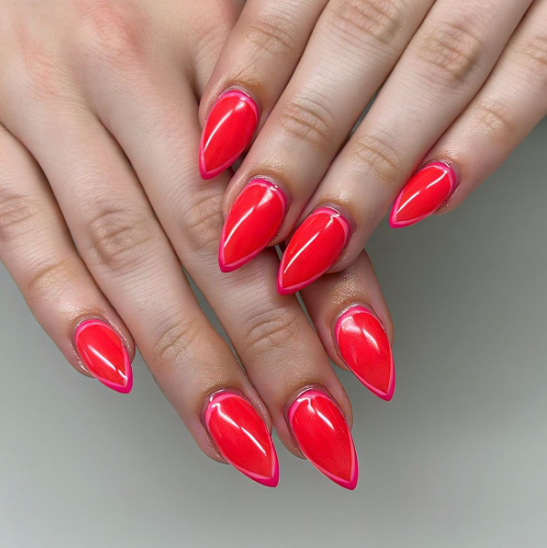 Red Almond Nails 
