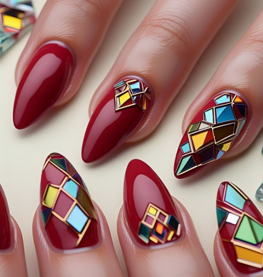 Red Almond Nails 