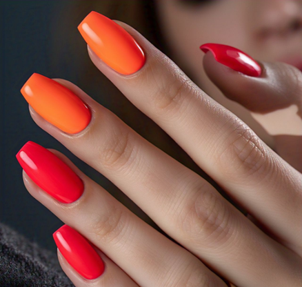 Orange & Red Nail Designs