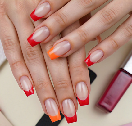 Orange & Red Nail Designs