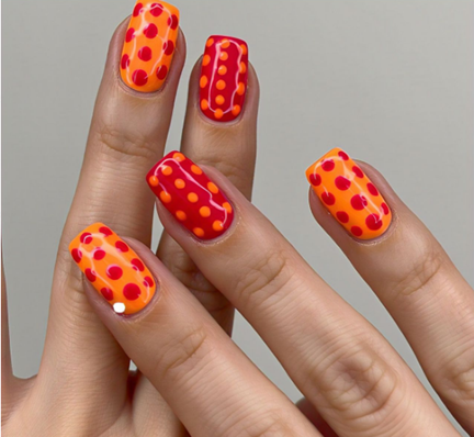 Orange & Red Nail Designs