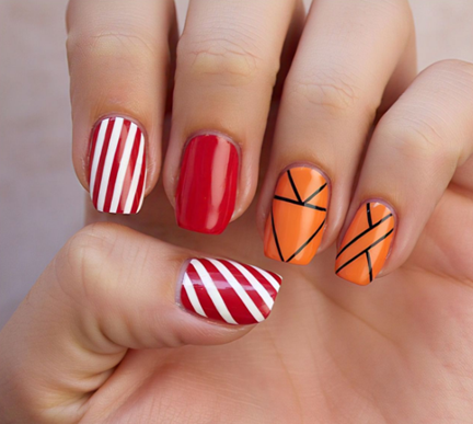 Orange & Red Nail Designs