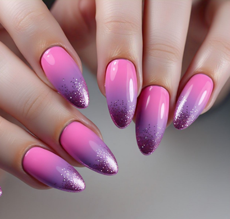 Pink & Purple Nails