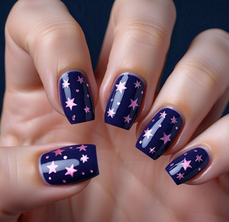 Pink & Purple Nails