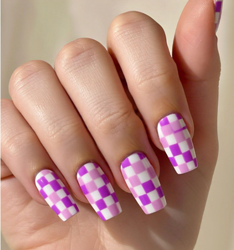 Pink & Purple Nails