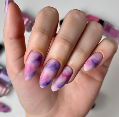Pink & Purple Nails