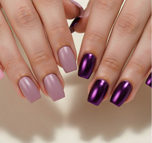 Pink & Purple Nails