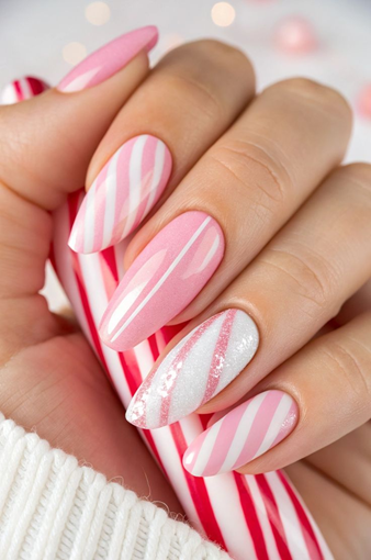 Pink Nails with Design