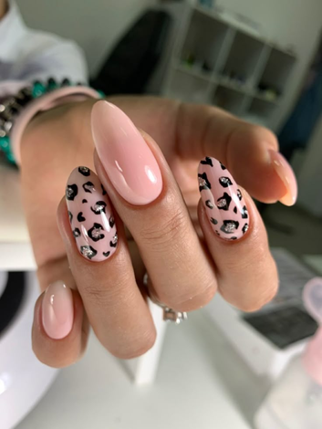 Pink Nails with Design