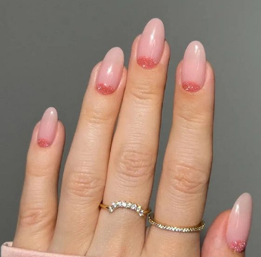 Pink Nails with Design