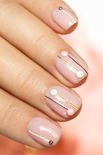Pink Nails with Design