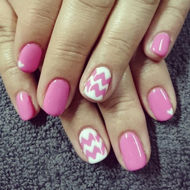 Pink Nails with Design