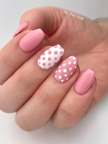 Pink Nails with Design