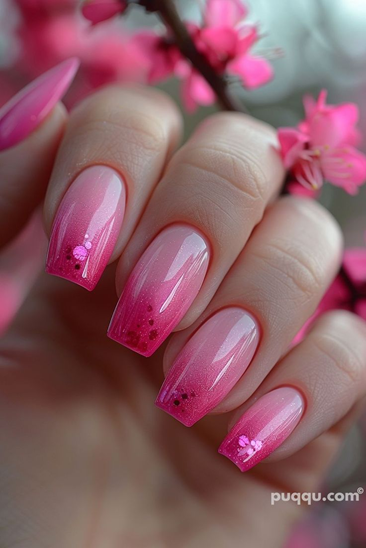 Pink Nails with Design