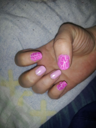 Pink Nails with Design