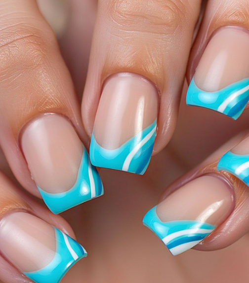 Dreamy Blue Short Nails