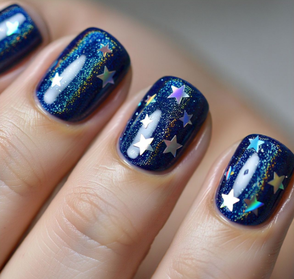 Dreamy Blue Short Nails