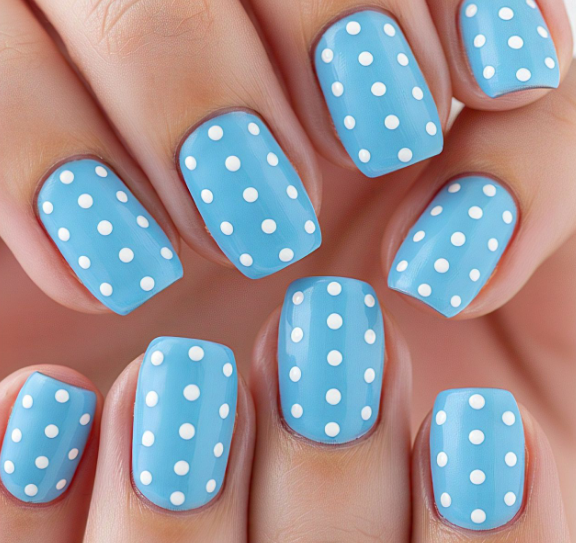 Dreamy Blue Short Nails