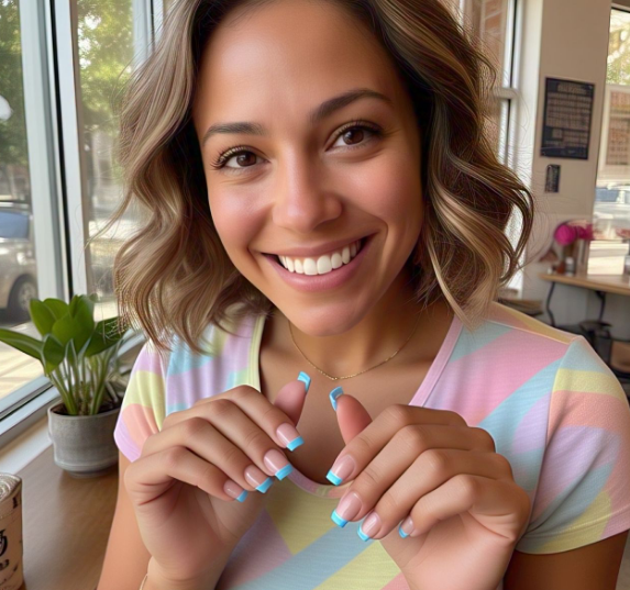 Dreamy Blue Short Nails