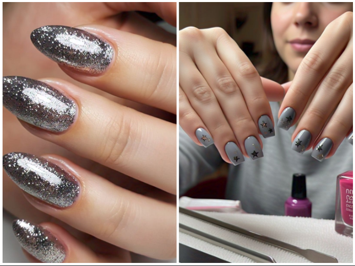 20 grey glitter nails you’ll obsess over
