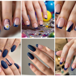navy blue french tip nails15 bold designs to wow instantly
