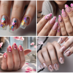 Pink Flower Nails