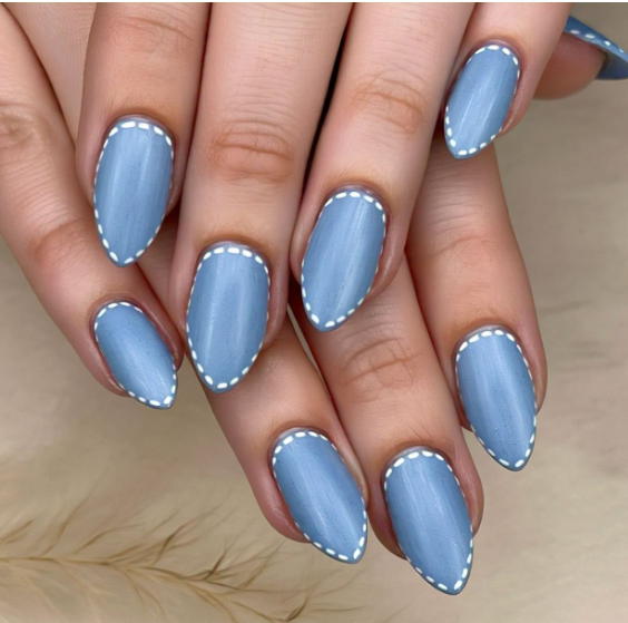 blue almond nails