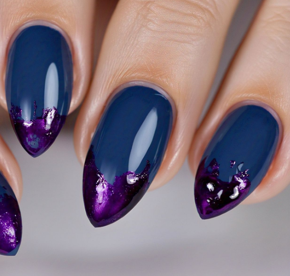 blue almond nails