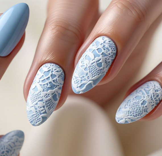 blue almond nails