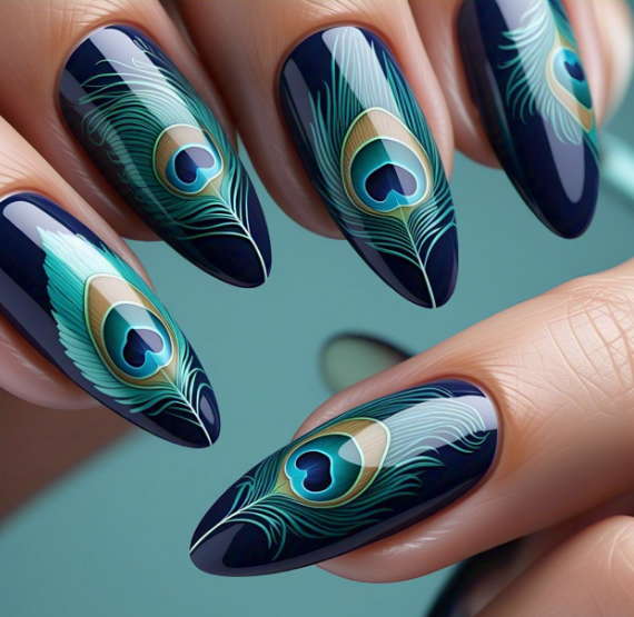 blue almond nails