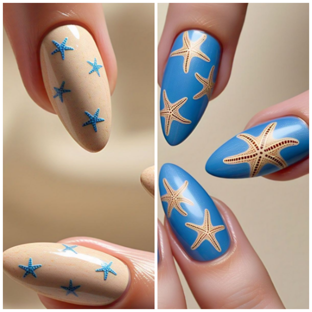 blue almond nails