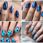 Blue Swirl Nails