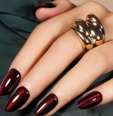 red cat eye nail designs