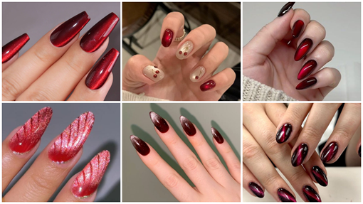 Red Cat Eye Nail Designs