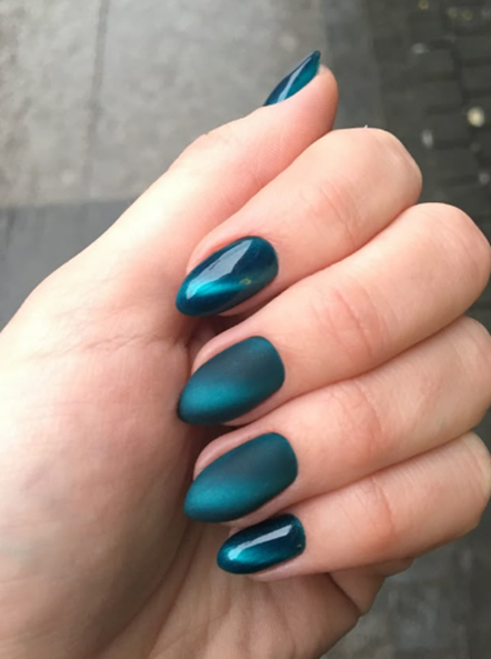 green cat eye nail designs