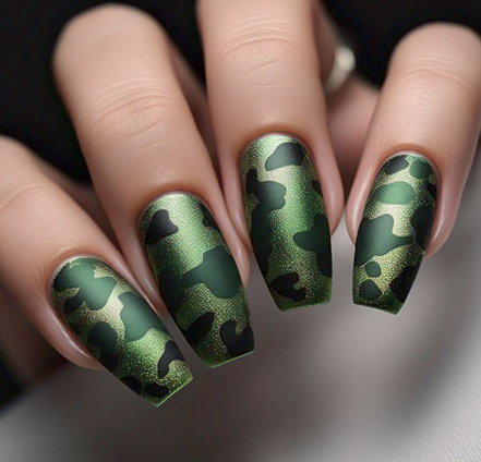 green cat eye nail designs