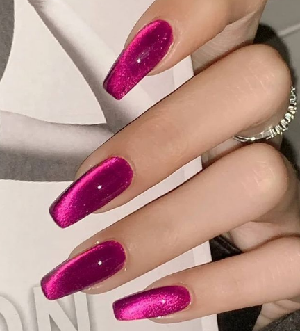 pink cat eye nail designs
