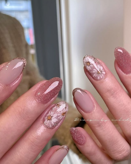 pink cat eye nail designs