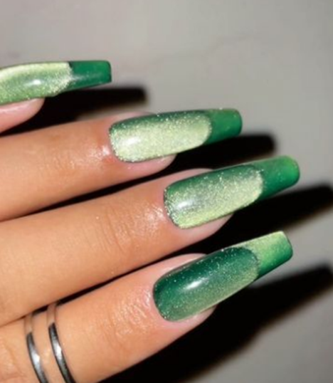 cat eye french tip nails