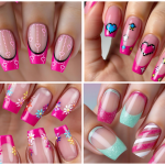 hot pink french tips