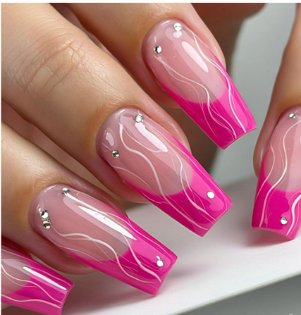 hot pink french tips