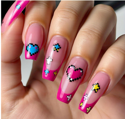 hot pink french tips